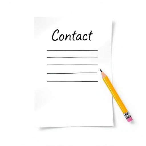 Illustration d'un formulaire de contact avec un crayon et un document